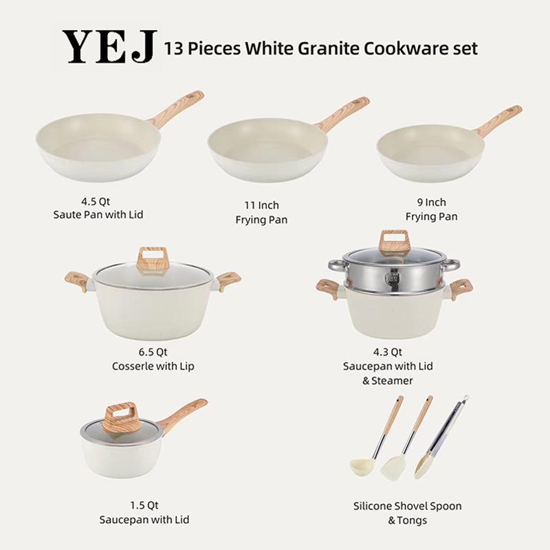 

Набор посуды из 12 предметов Granite с антипригарным покрытием: Супы, молоко, сковородки — разработаны для североамериканского рынка 13-piece set