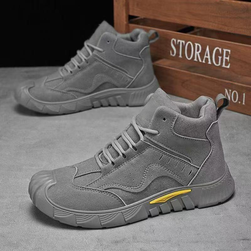 Shoes Men's Autumn and Winter New Men's Labor Insurance Shoes Fashion Lace-up Men's Outdoor Casual Shoes Soft-soled Sports Shoes
