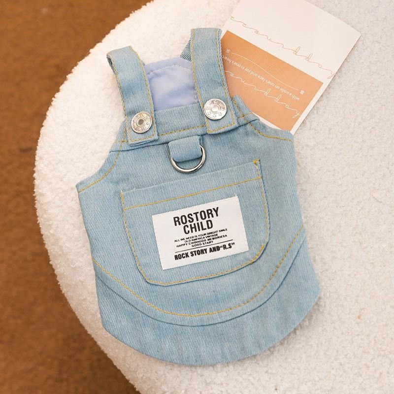 Pet denim skirt kitten dog anti-hair loss summer thin pet clothes cat clothing dress dress suspender skirt