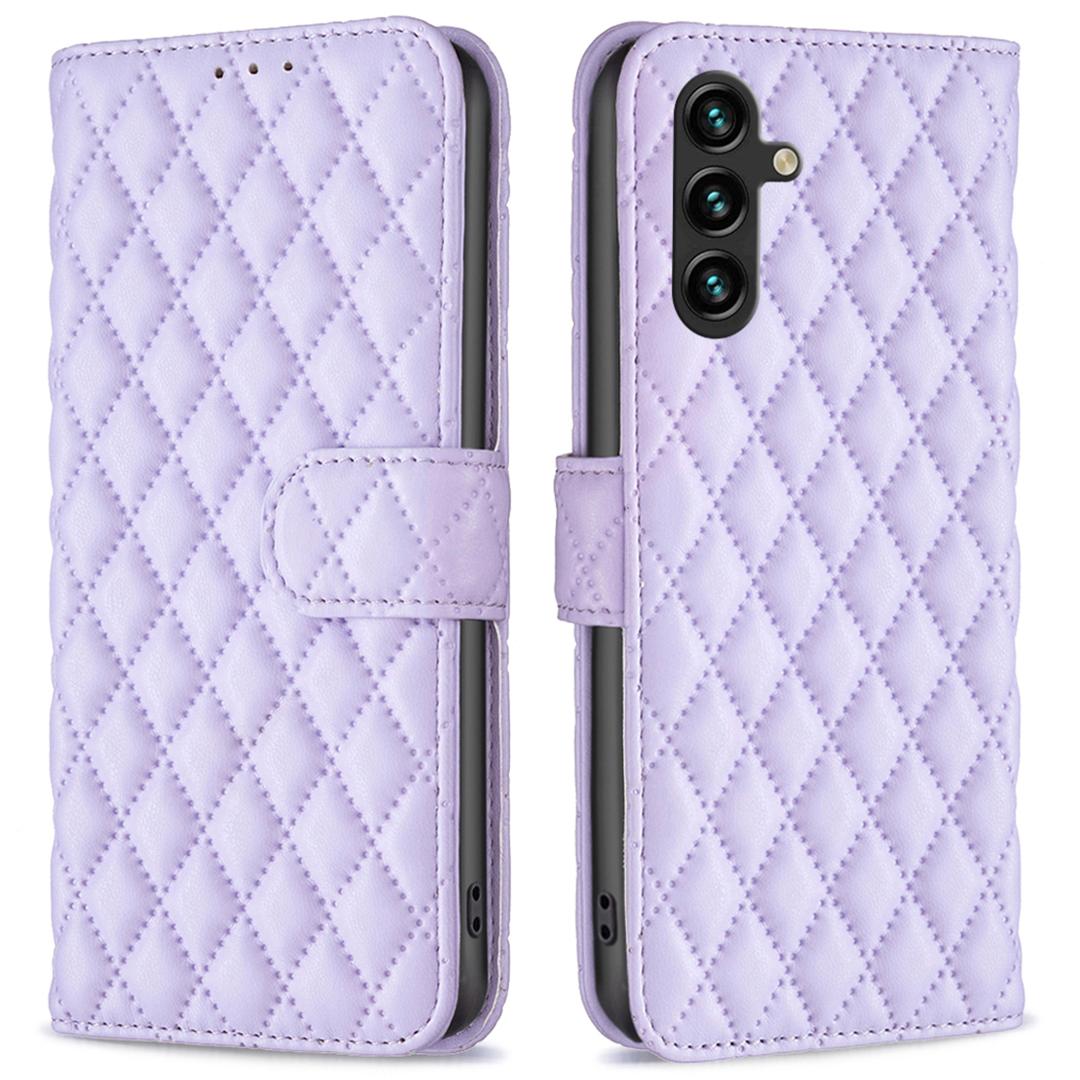

BINFEN COLOR BF Style-14 For Samsung Galaxy A15 4G Case PU Leather Phone Cover with Wallet Purple