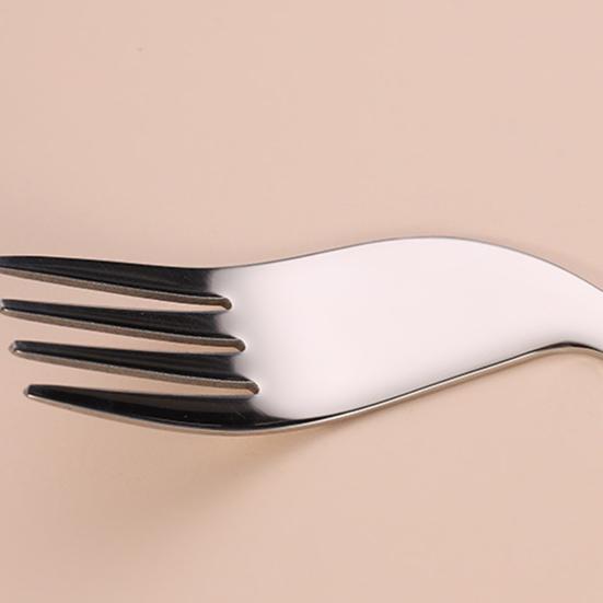 Stainless Steel Elbow Spoon Elderly Self-Feeding Curved Fork Angled Spoon Disabled Adults Patient Feeding Tableware Adaptive Utensils