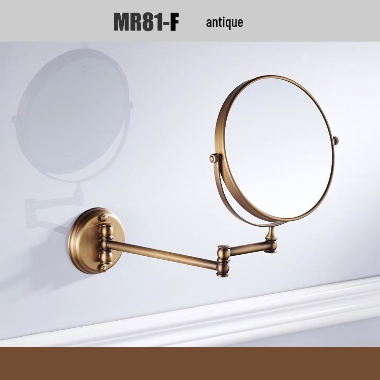 Retro 8" Foldable Double-sided Wall-Mount Makeup Mirror with 3x Magnification