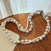 Vintage High Quality Artificial Australian White Double Layer Winding Pearl Necklace Collarbone Chain