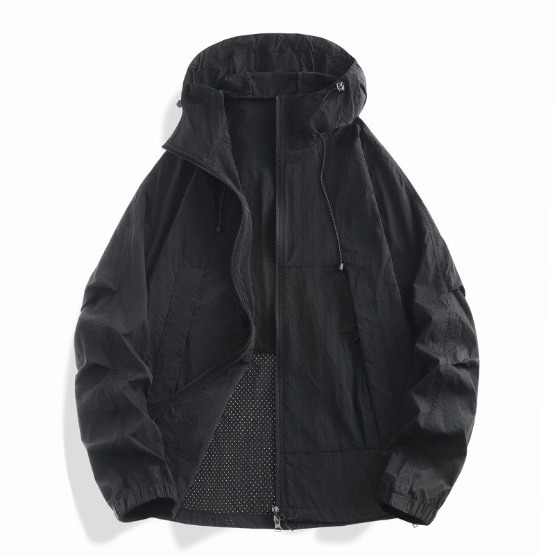 Upf100 Ice Silk Sun Protection Clothing for Men and Women, Outdoor Anti-Uv Summer Lightweight Sun Protection Clothing Hooded Jacket