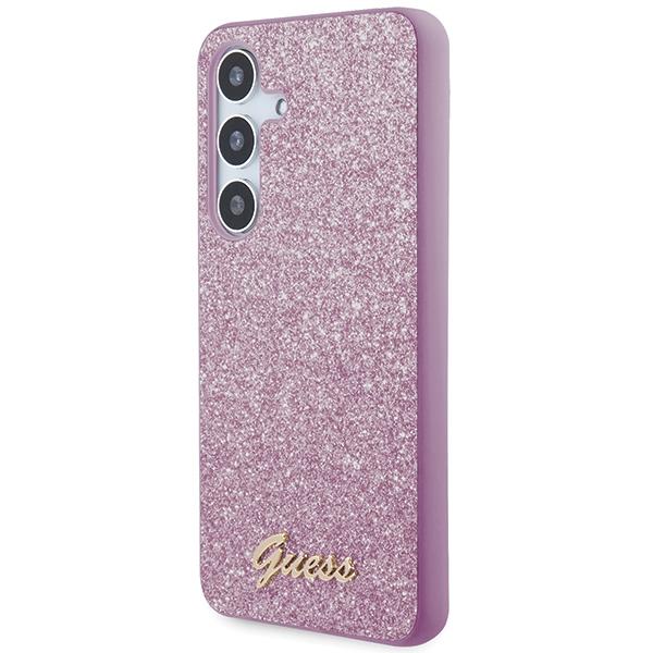 Guess Guhcs24Mhggshu S24+ S926 Fioletowy/Purple Hardcase Brokatowy Napis