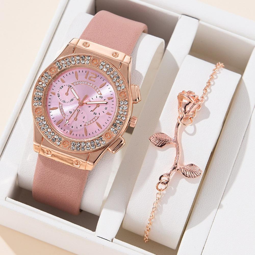 Popular Luxury Set, Bracelet Watch, Diamond-Encrusted Women'S Five-Piece Gift Box, Quartz Watch