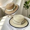 French Flat Top Straw Hat Children's Summer New Straw Top Hat Seaside Sunshade Sunscreen Hat Beach Sun Hat