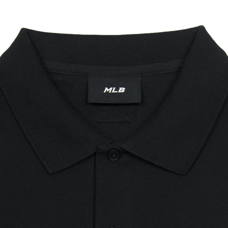 New MLB Polo Shirts Men's Black 3APQB0153-50BKS
