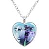 Game Forsaken Azure Anime Azure x Two Time Fanart Funny MeMe Glass Heart Shape Pendant Necklace Jewelry Charm  Collect Gift