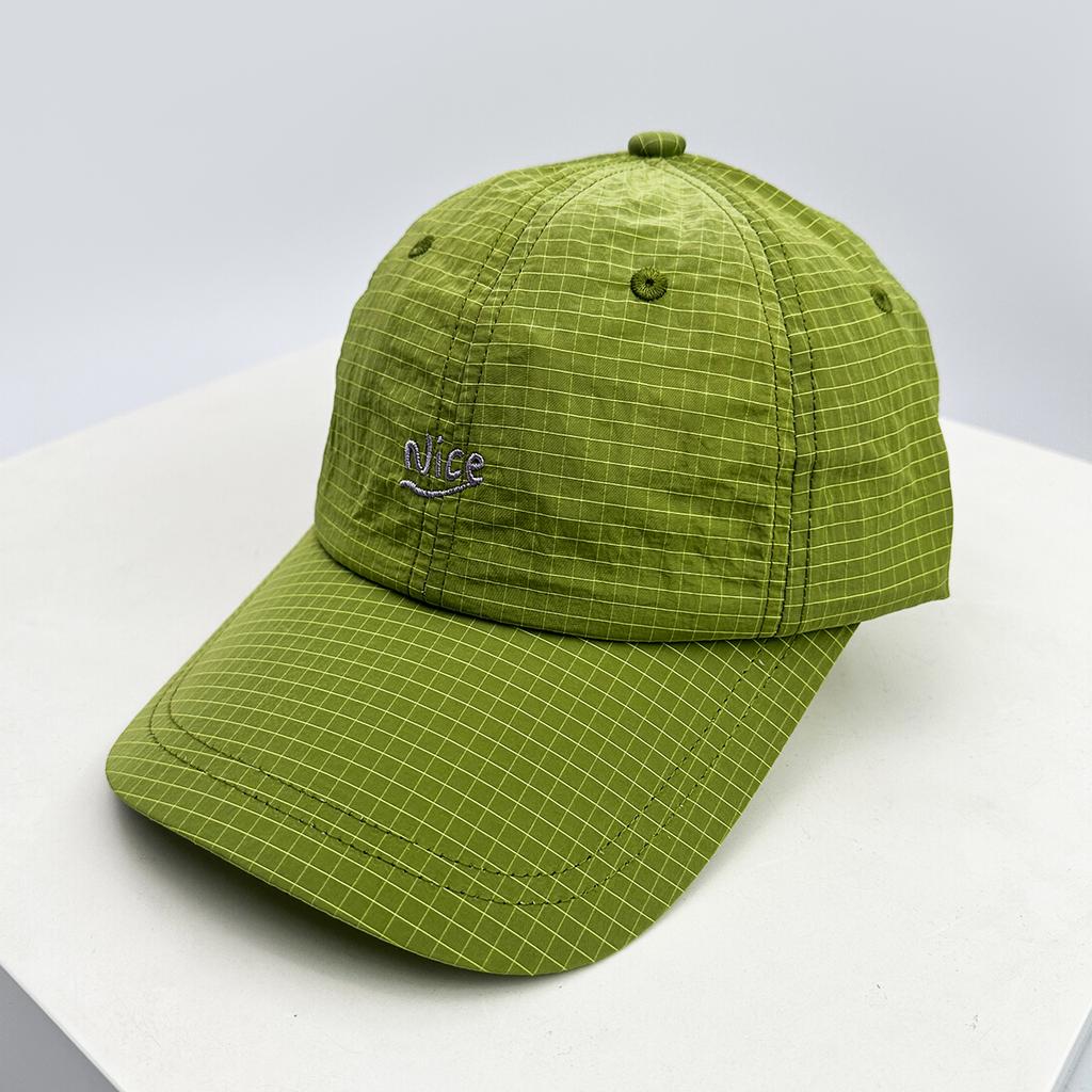 New Unisex Embroidered Nice Letters Simple Baseball Hats Breathable Quick Drying Sunshade Peaked Caps Versatile Small Lattice
