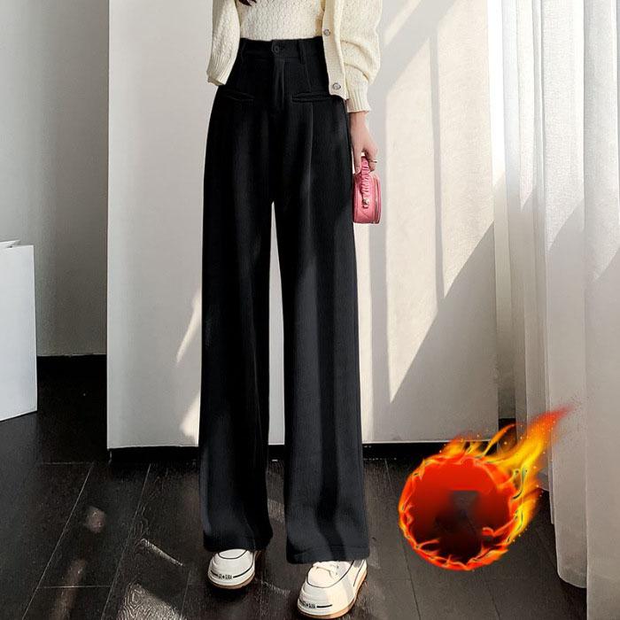 

Утолщенные теплые вельветовые широкие брюки, повседневные зимние брюки из бархата, корейские модные женские мешковатые прямые спортивные брюки XXL