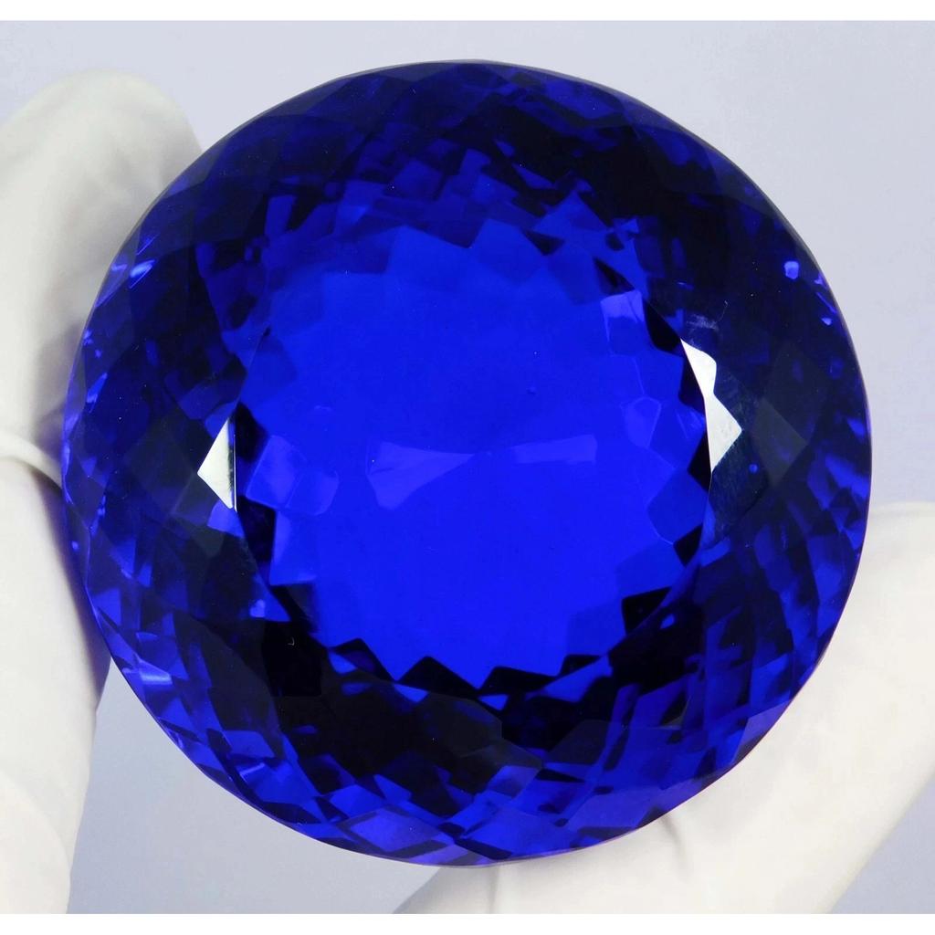 600 Ct Certified Brazilian Blue Topaz Round Cut Natural Loose Gemstone