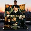 1pc Wednesday Addams Outdoor Flannel Blanket Gift For Boys Girls Adults, Family Friends