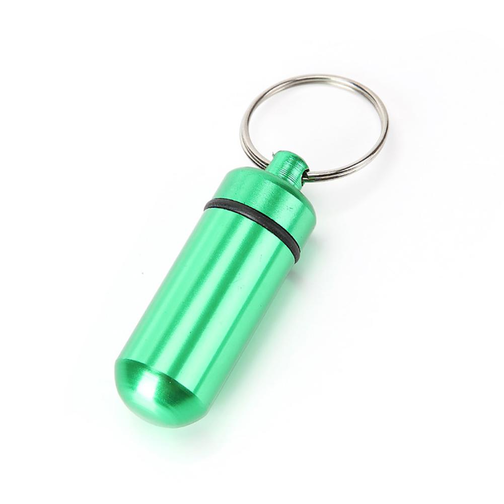 Travel Pill Box Case Bottle Tubes Portable WaterProof Mini Aluminum Keychain Tablet Storage Box Bottle Case Holder