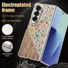 Retro Watercolor Flower Print Case For Samsung Galaxy Z Fold 8 Ultra 7 6 5 Z Fold8 Fold7 Fold6 Luxury Hybrid 3in1 Plating Leather Skin Phone Cover