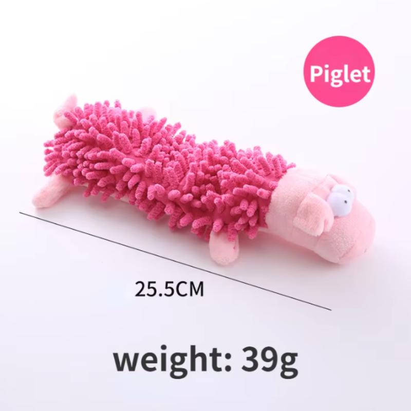 Pet Dog Toy Squeak Plush Toy Sound Mop Fur Shell Frog Hippo Teeth Grinding Chewable Doggie Toys