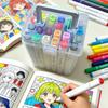 24pcs Double Headed Sketch Markers with Storage Box ,For Art Drawing Comics Design