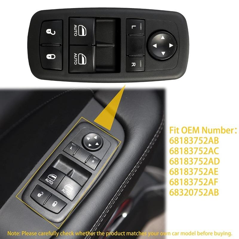 68183752AE Window Control Switch for Dodge Challenger 2015- Front Left Electric Power Lifter Adjust Button Car Accessories