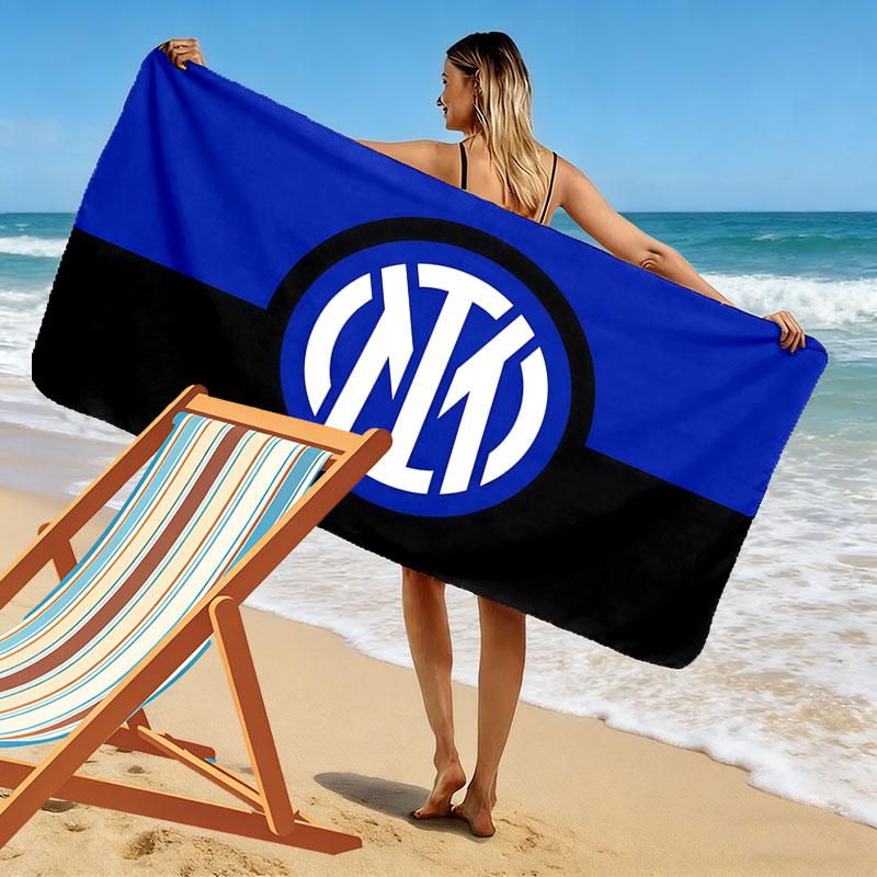 Inter Milan Print Beach Towel, Large Soft Quick Dry Towel for Beach Camping Swimming