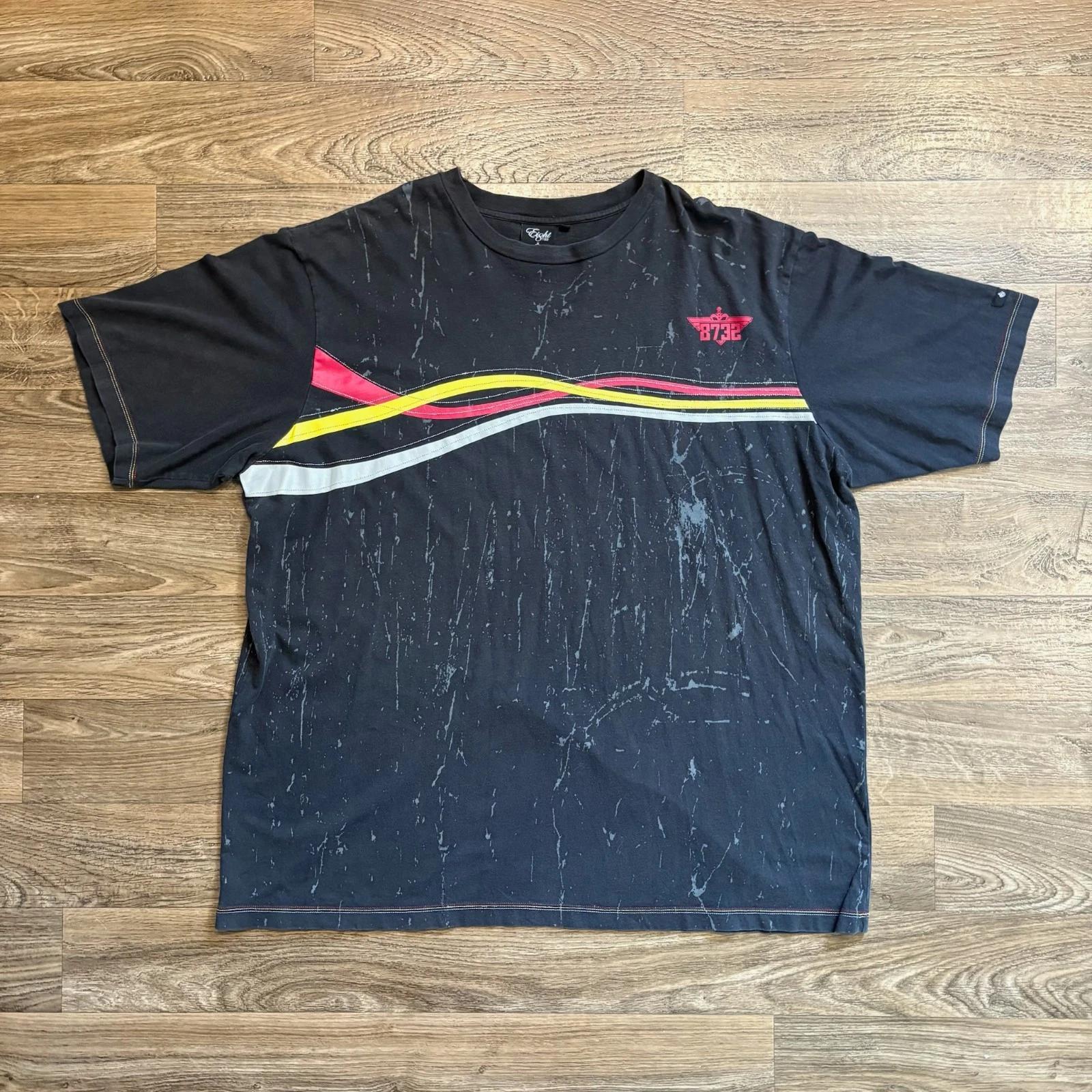 

Y2K / Vintage 2000s Eight 732 Jeezy Graphic Tee Black Paint Splatter T Shirt 4XL 4XL