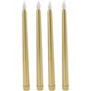 LED Candles - AIMOONSA - Golden Taper Candles - Pack of 4 - Flameless - Warm White Light
