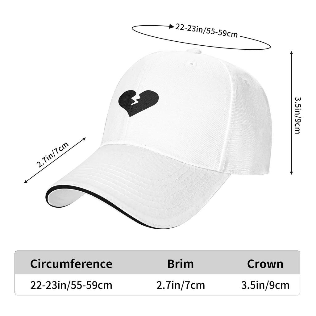 Broken Black Heart Baseball Cap  Fashion Trucker Hat Summer Couple Women Hunting Camping Baseball Caps