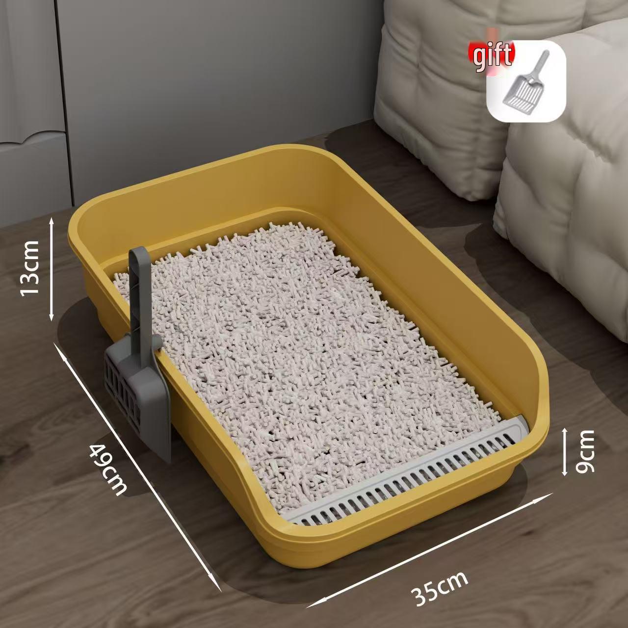 Anti-Splash Jumbo Cat Litter Box: Semi-Closed Super Large Cat Toilet Includes Cat Litter Scoop (Random Pedal Color)