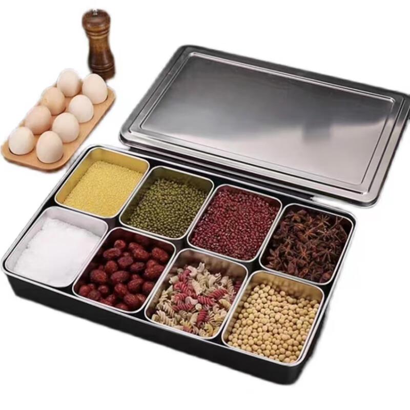 Stainless Steel 8-Compartment Spice Organizer