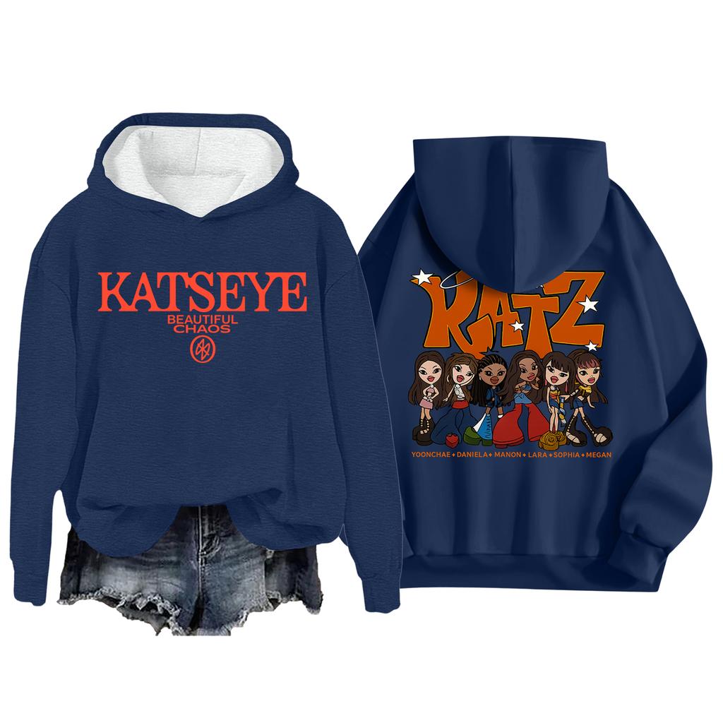 Women's Fashion Casual Long Sleeve Loose Printed Pullover Sports Long Sleeve Hooded Sweatshirt