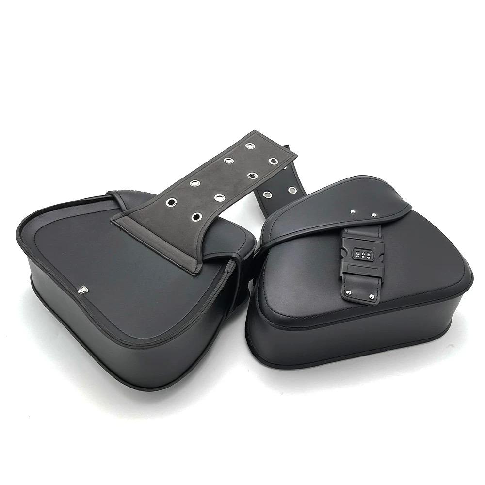 Password Lock Motorcycle Saddlebags Side Tool Storage Saddle Bags Universal For Harley Kawasaki Suzuki Yamaha Cruiser Bobber
