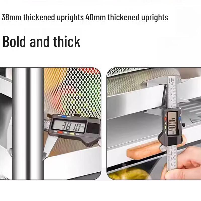 Adjustable 3-Tier Stainless Steel Kitchen Storage Shelf