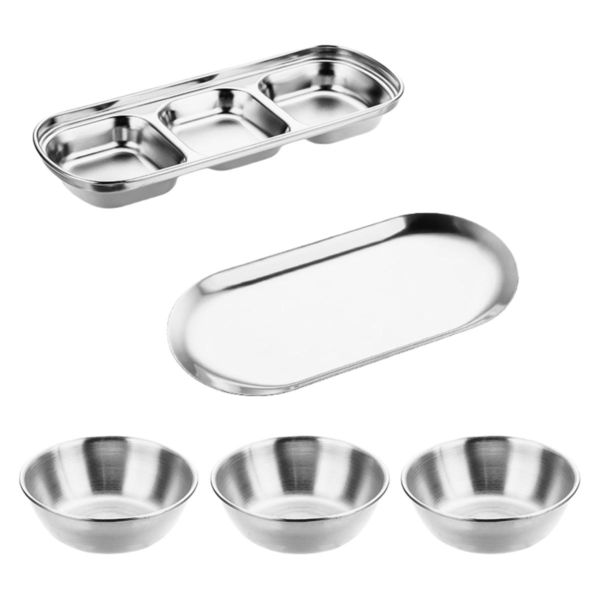 

Storage Tray Stainless Steel Sauce Dish Robust Construction Space-Saving Design Versatile Usage Amazing Kitchen Organizer серебряный