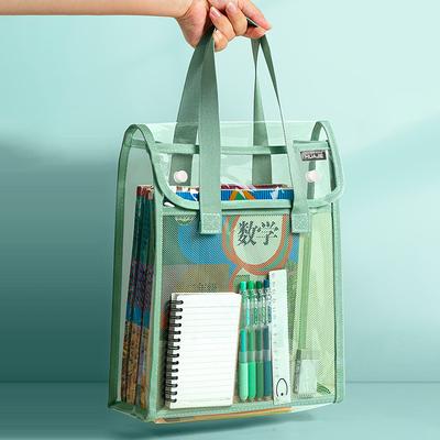 Stor Kapacitet Fil Dokument Organizer Bärbar Skolpennskrin Påse Väska Genomskinlig Vattentät Förvaringspåse Kontorsfilväska
