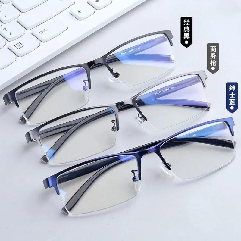 New Half Frame Myopia Glasses Eyewear Male Female Near Sight Glasses Ultra Light Black Blue -5.0 To -6.0 Mens Glasses Gafas