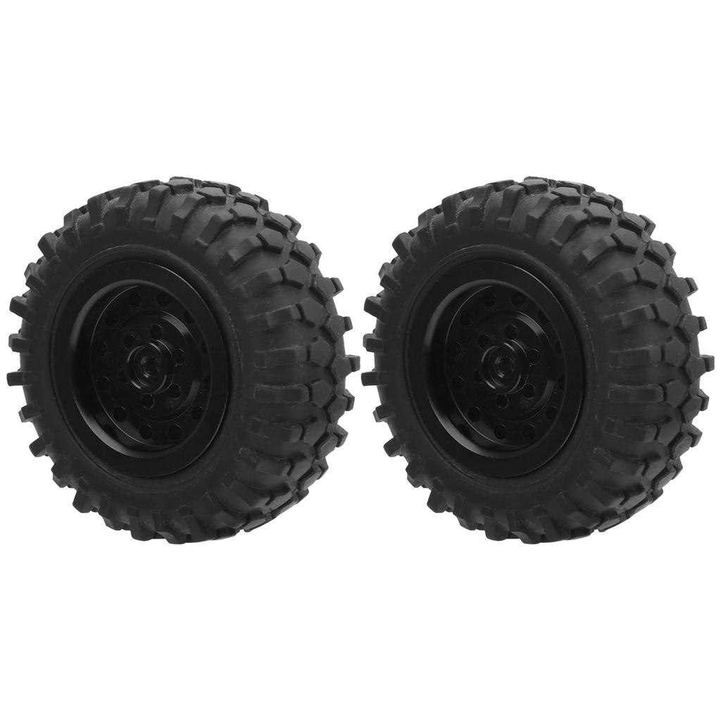 55mm2.2in RC Truck Tires with Screw Aluminium Alloy Rubber AntiSkid for WPL D12 110(Red R )