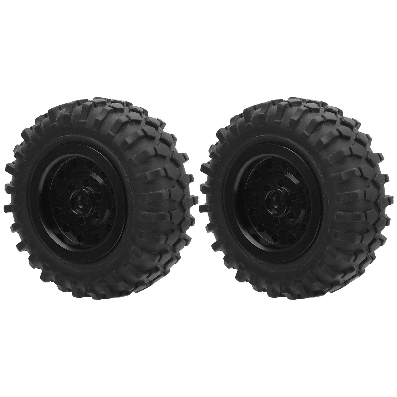 

55mm 2.2in RC Truck Tires with Screw Aluminium Alloy Rubber AntiSkid for WPL D12 1 10(Black BL )