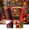 Musical Christmas Snow Globe Music Box Accordion Statue Collectible Christmas Gift Night Light for Holiday Bedroom Party Desk