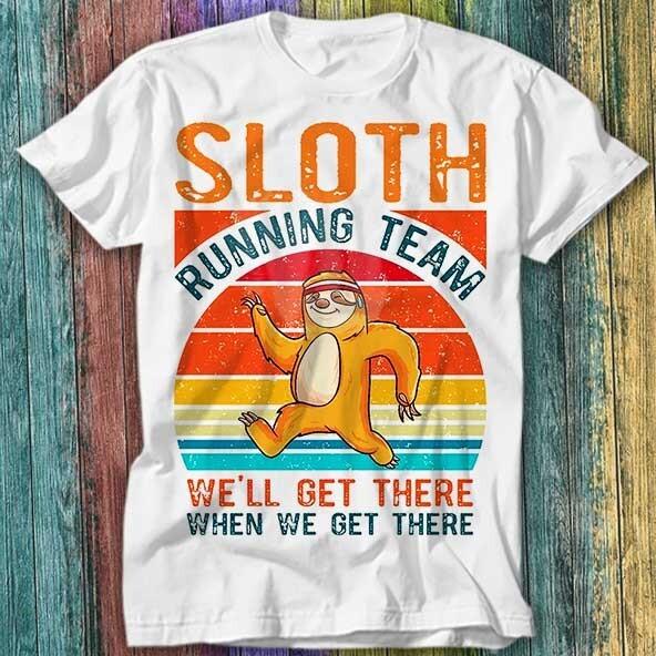 

Sloth Running Team Sport GYM T Shirt Top Tee 301 S