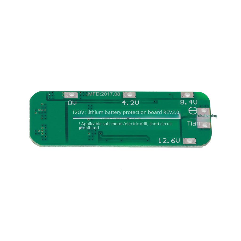 18650 Lithium Battery Charging Protection Board for Electric Drill with 20A Current, 3 Strings at 11.1V, 12V, 12.6V.