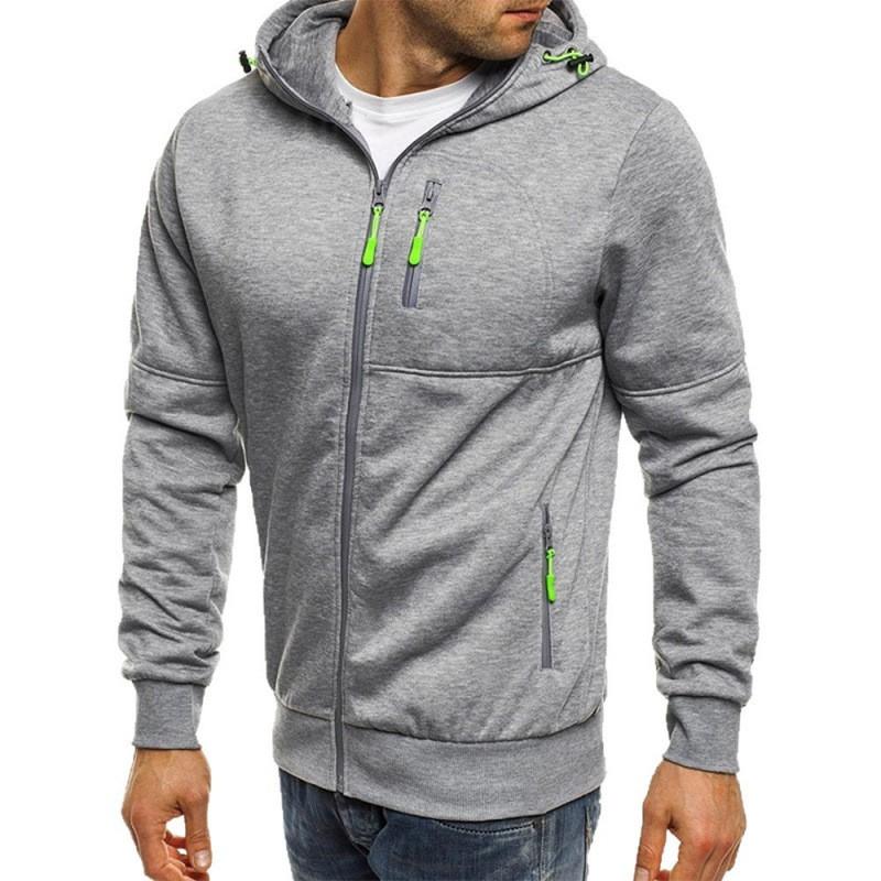 Mens Zip Up Hoodie Casual Sports Sweatshirt Loose Fit Long Sleeve Outerwear Teens