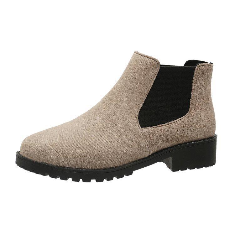 Boots Women's New Short Boots Women's Low-heeled Martin Boots Women's Boots Autumn and Winter New Fashion Small Leather Shoes Round Head Women's Shoes
