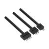 3Pcs Leather Perforated Tool Black Tooth Durable Quick Easy DIY Leather Craft Tool Kits4mm