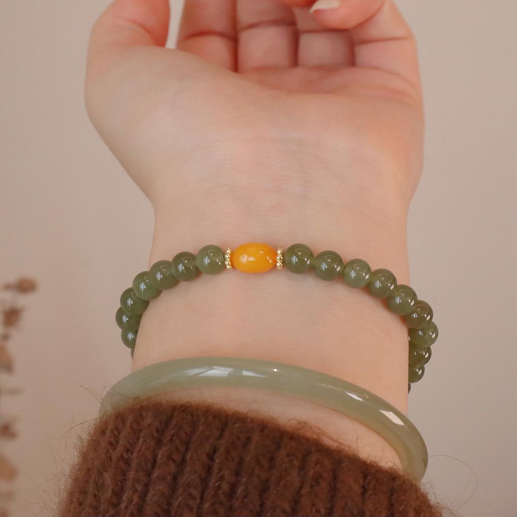 Natural Hetian Jade Bracelet Agate Bracelet Fashion Women Daily Jewelry Lucky Gift