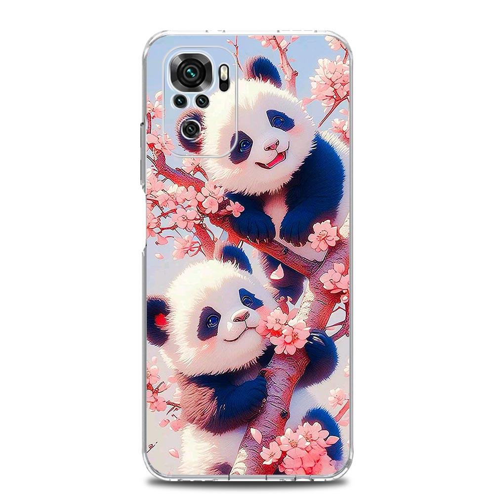 Phone Case For Xiaomi Redmi Note 14 13 12 4G 9 8 10 11 Pro Plus 5G 14C 13C 12C 10C 9C 9A Clear Soft TPU Cover Cartoon Panda