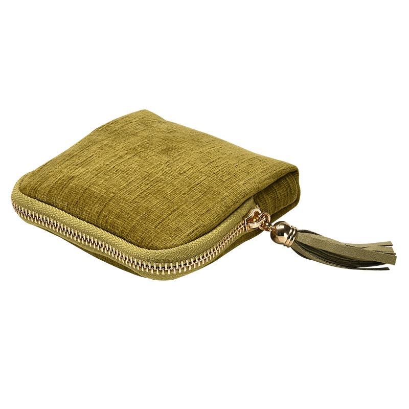 

1PC tassel storage jewelry bag, bracelet, jade bracelet, necklace, ring, metal zipper, portable jewelry storage bag.