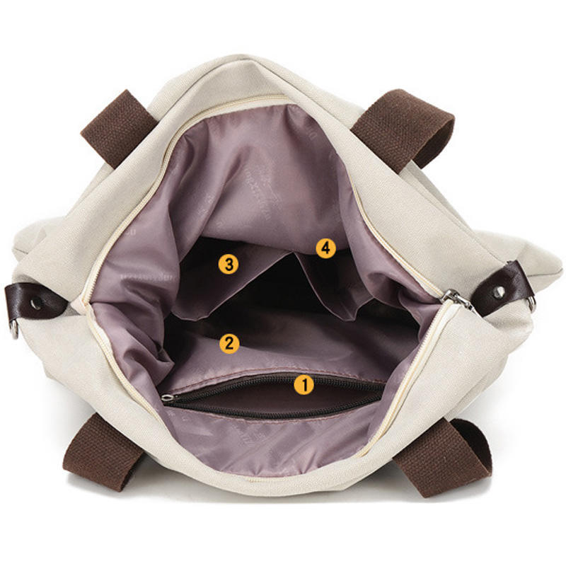 Damska płócienna skórzana torba o wysokiej pojemności Damska modna torba na ramię Torba