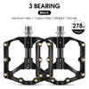 WEST BIKING 3 Bearings Bike Pedals Carbon Fiber Tube Ultralight Aluminum Widen Flat Pedal Anti-slip MTB Road Bike Pedals