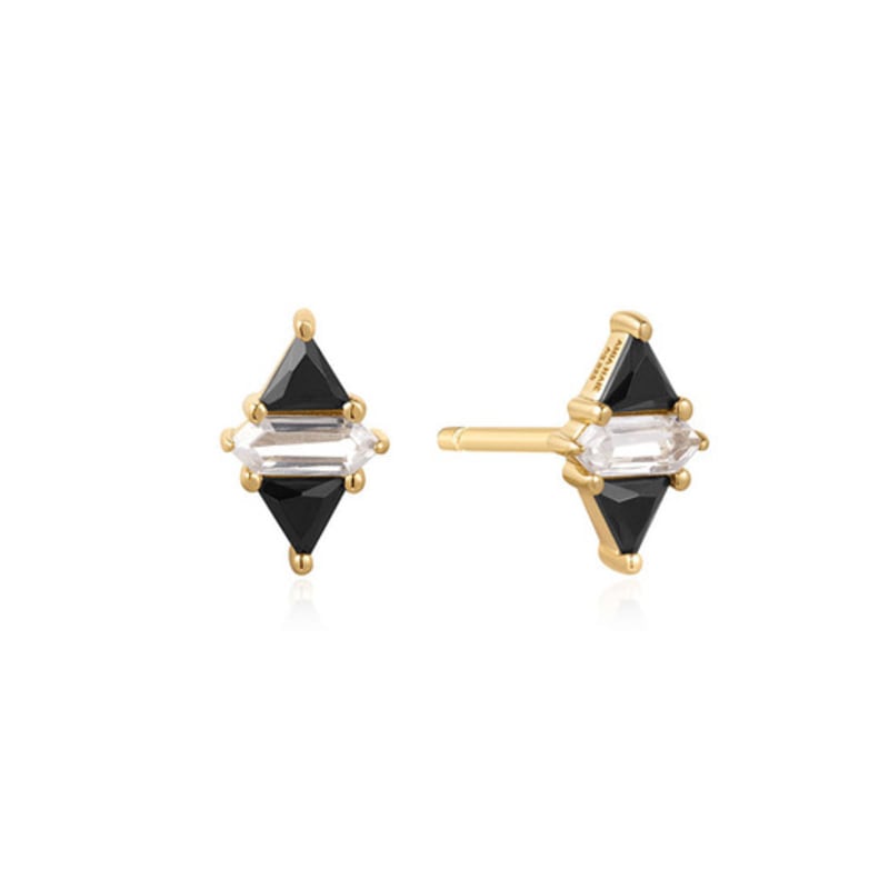 ANIA HAIE Triangle Black and White 925 Silver Stud Earrings E059-07G
