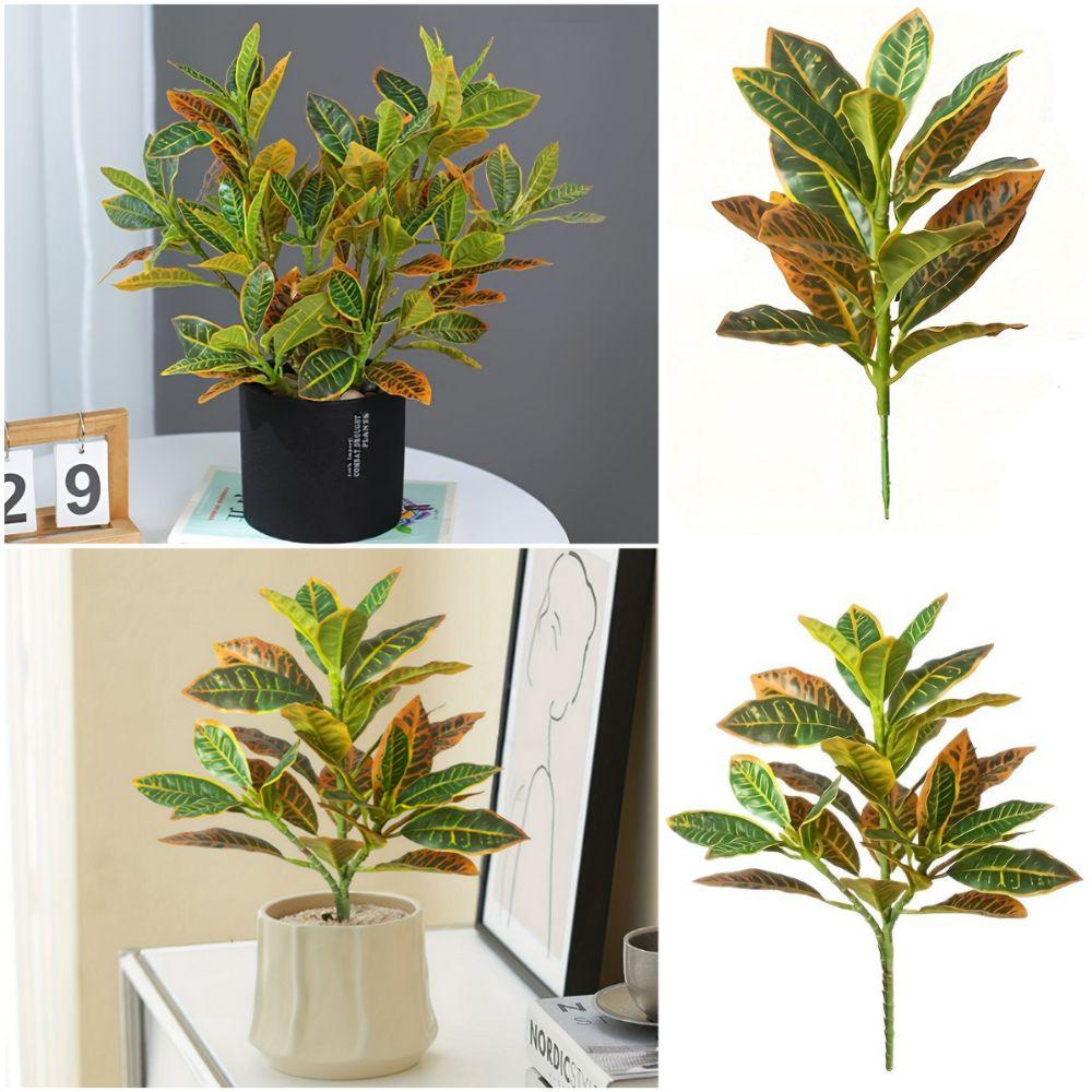 Creative 24cm/32cm Artificial Plant Green&Yellow Photo Props Simulation Plant Desktop Ornament Faux Plant Home Decoration