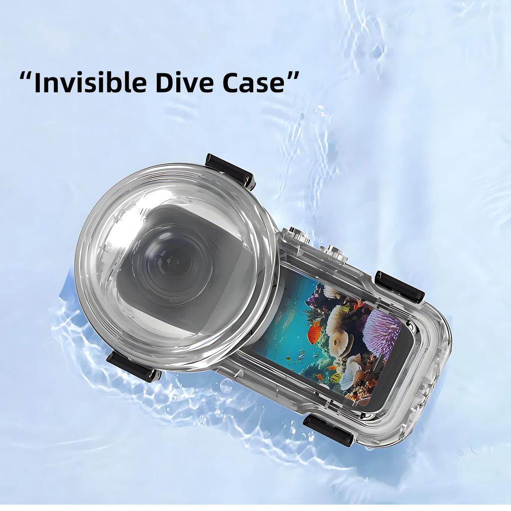 Magnetic Invisible Dive Case for Insta360 X5, Waterproof Housing Cover Underwater Diving Shell for Insta 360 X5 Accessories
